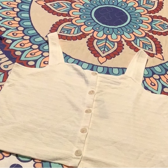 J. Crew Textured Button Front Square Neck Tank - Picture 4 of 4